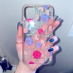 phone case from kate spade, iphone 12 and 12 pro, pink purple and green